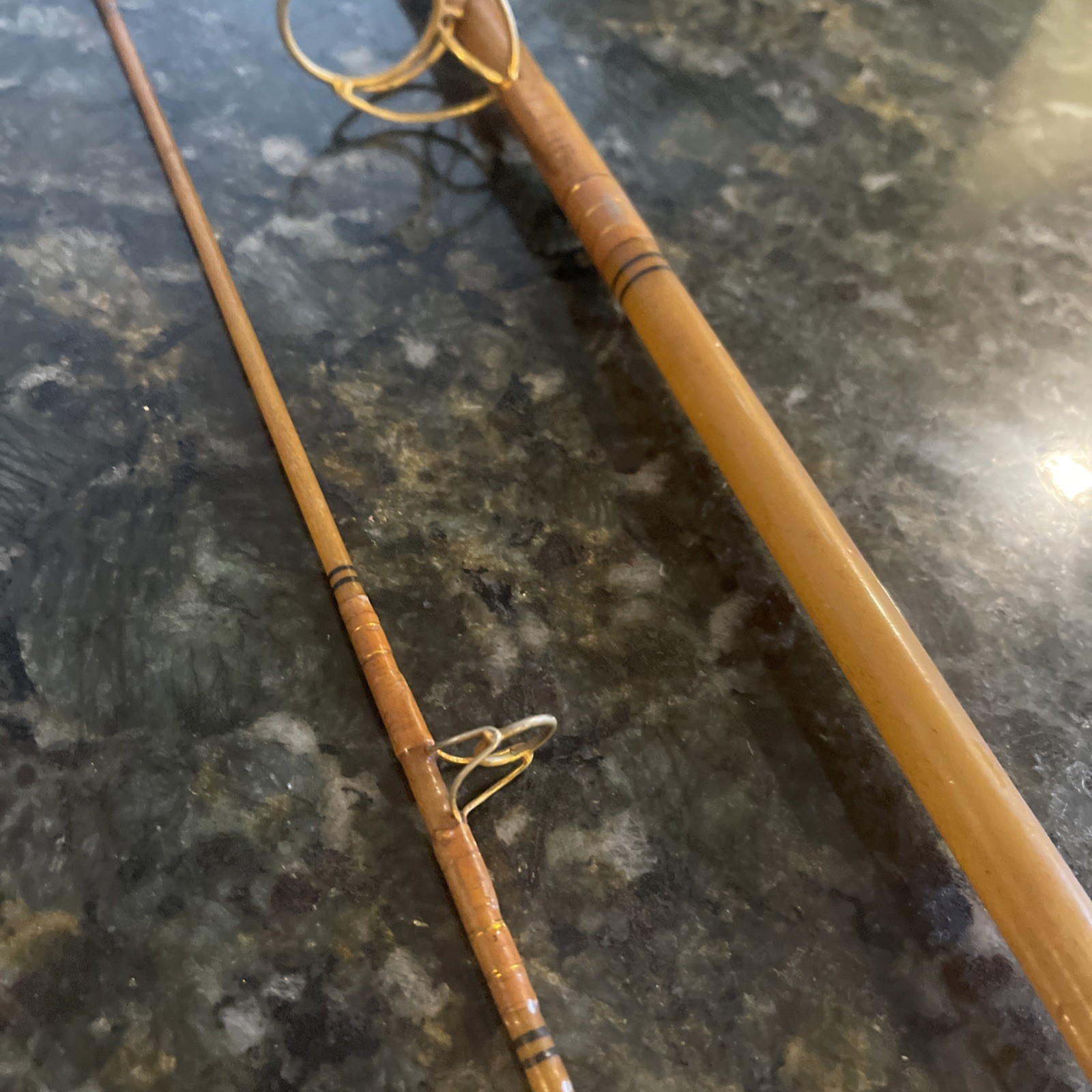 Heddon Golden MARK 50 Pro Weight Spinning Rod 6’ 9” 7646 Vtg Gorgeous 2 Pc Coll