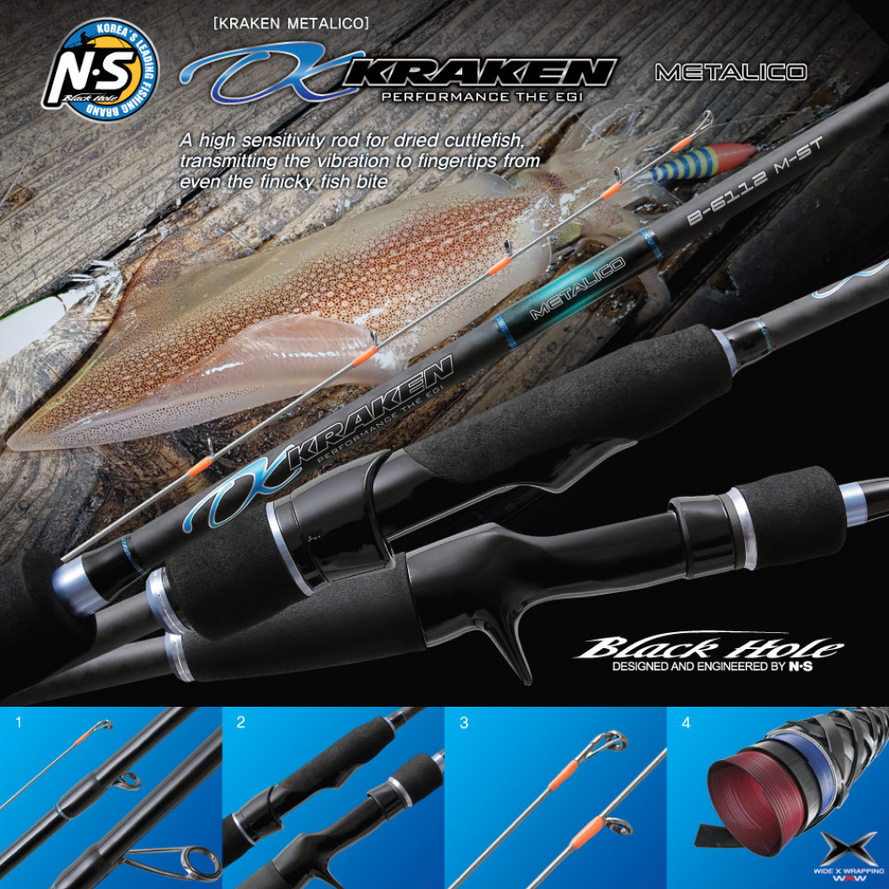 NS BLACK HOLE Squid Fishing Boat Baitcasting Rod KRAKEN METALICO B-672 MH-ST