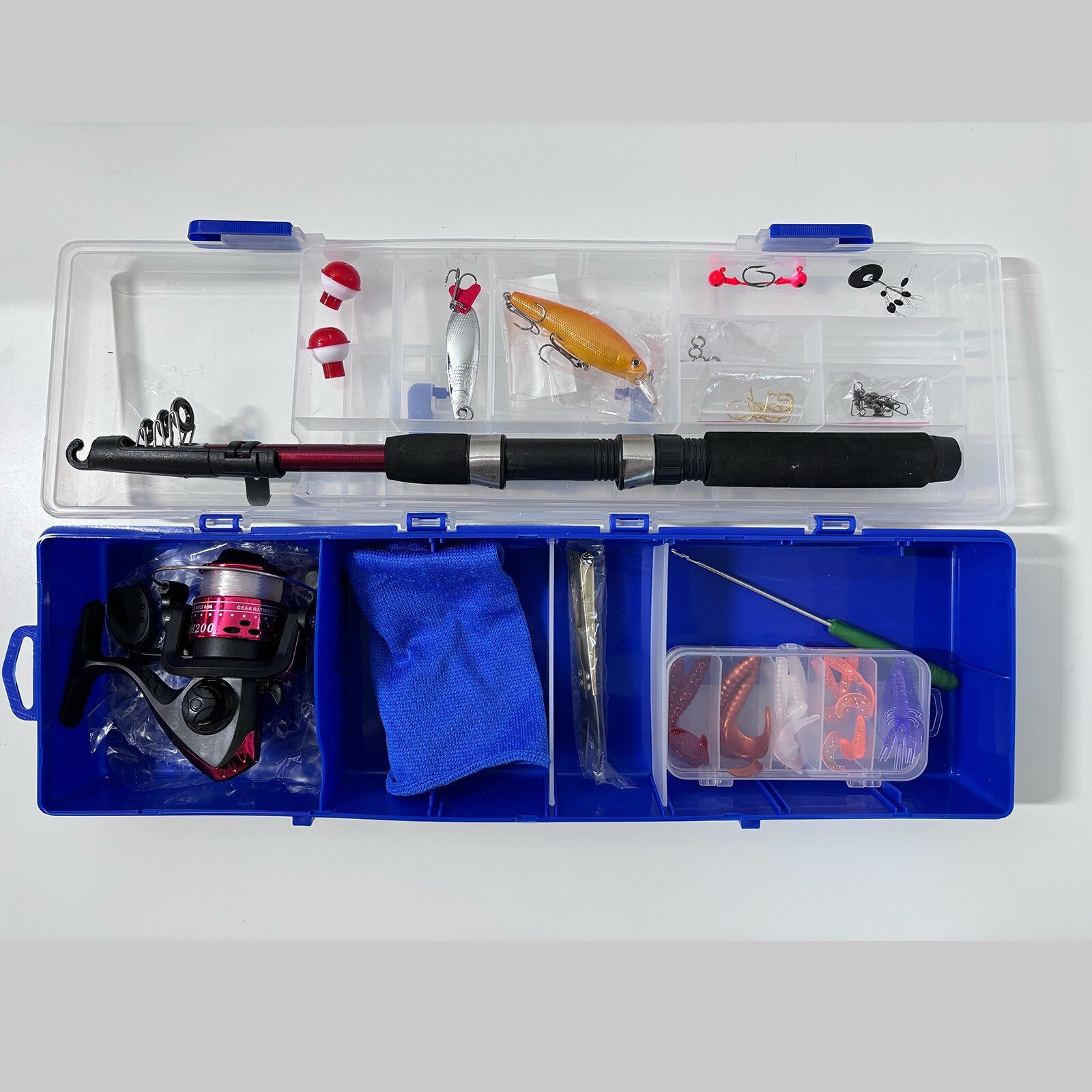 Kids Fishing Pole with Spincast Reel Telescopic Fishing Rod Combo Full 4.92ft