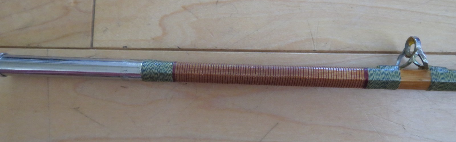 Vintage Crown Japanese 8′ Bamboo Fly Fishing Rod Set w/ Crown Brand Box & Gear