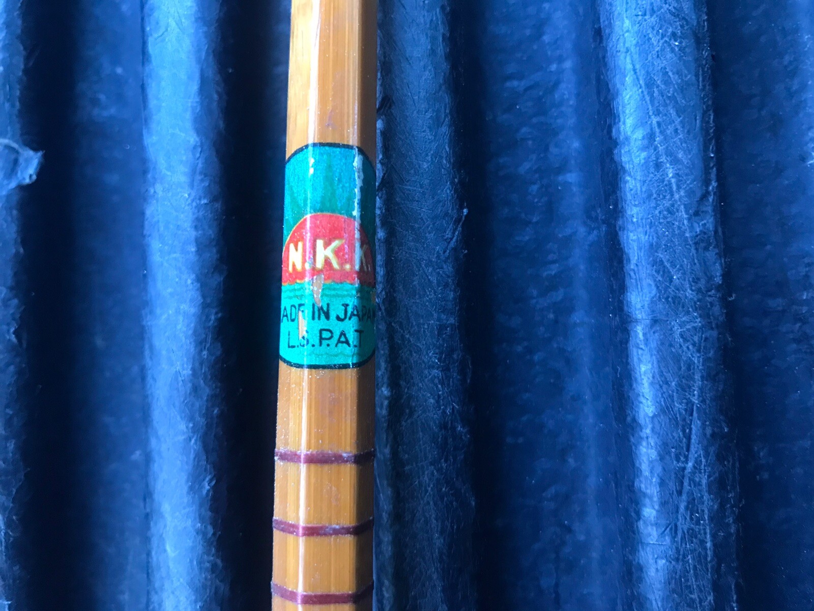 NKK 3pc Made in Japan Bamboo Fly Fishing Rod With Metal Vtg Tube Case