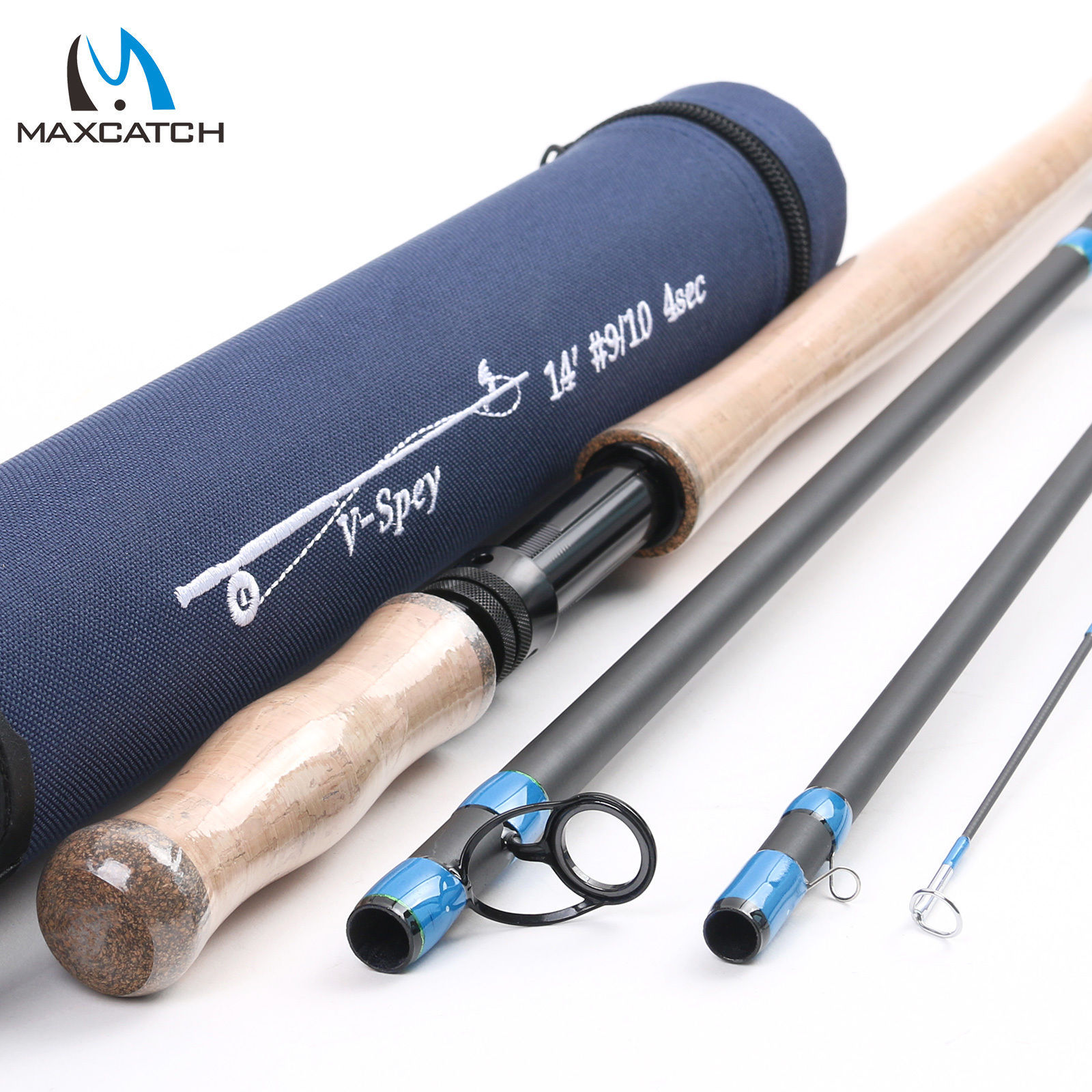 Maxcatch Spey/Switch Fly Rod 6/7/8/9/10WT 4/6Sec Two-handed Fishing Rod W/ Tube
