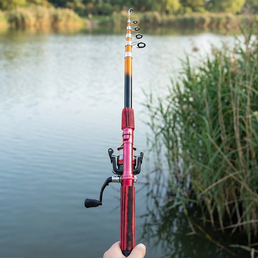 Surf Casting Rod 1.8m Telescopic Extra Hard Fiberglass Sea Fishing Rod