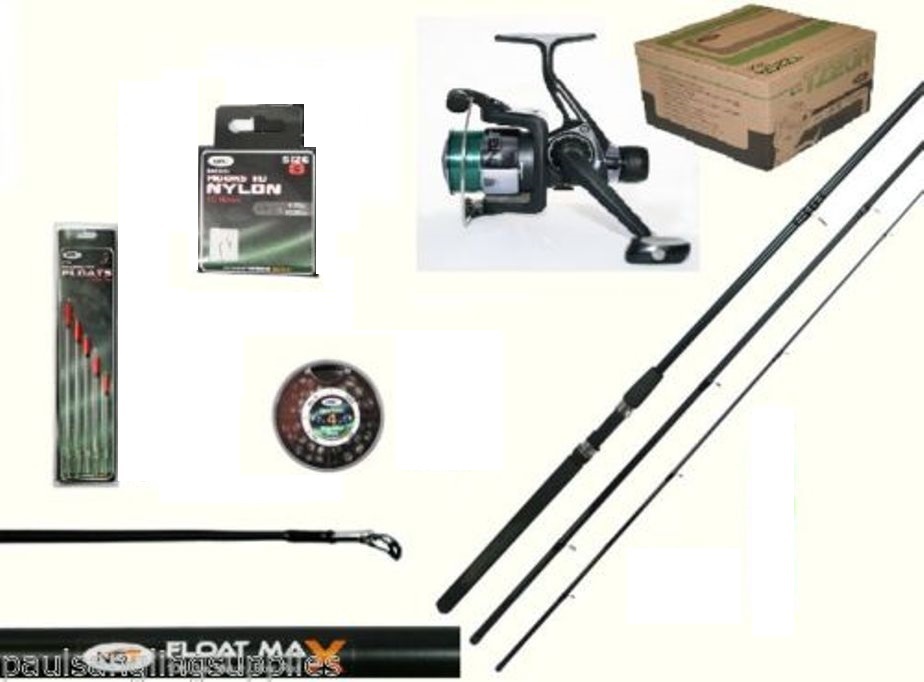 Starter Float Fishing Outfit Set Kit Beginners Rod Reel Hooks Floats Shot 12