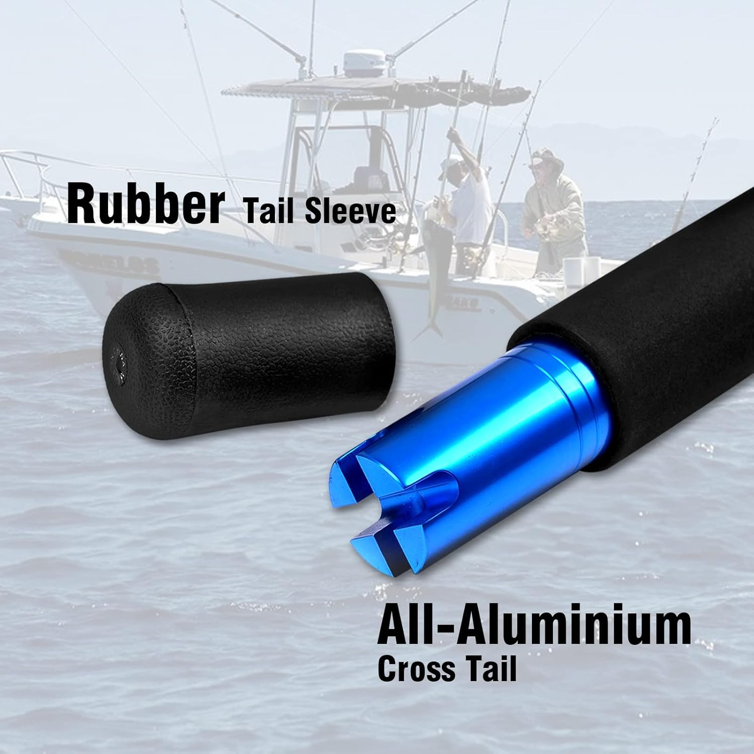 Fiblink 1-Piece Conventional Boat Rod Saltwater Offshore Graphite Spinning Fishi