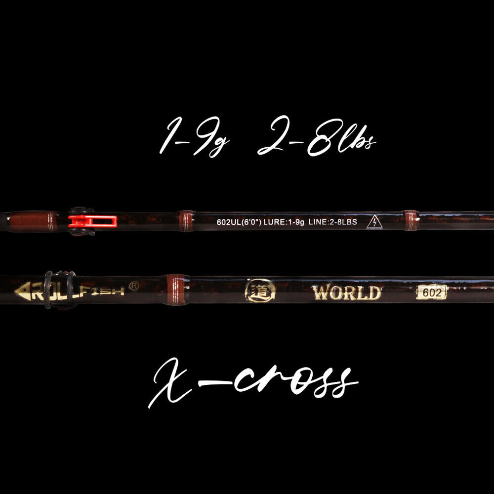 FISHGANG Spinning Rod 6′ 2-8lb Ultralight Casting Rod Fast Carbon Trout Rod