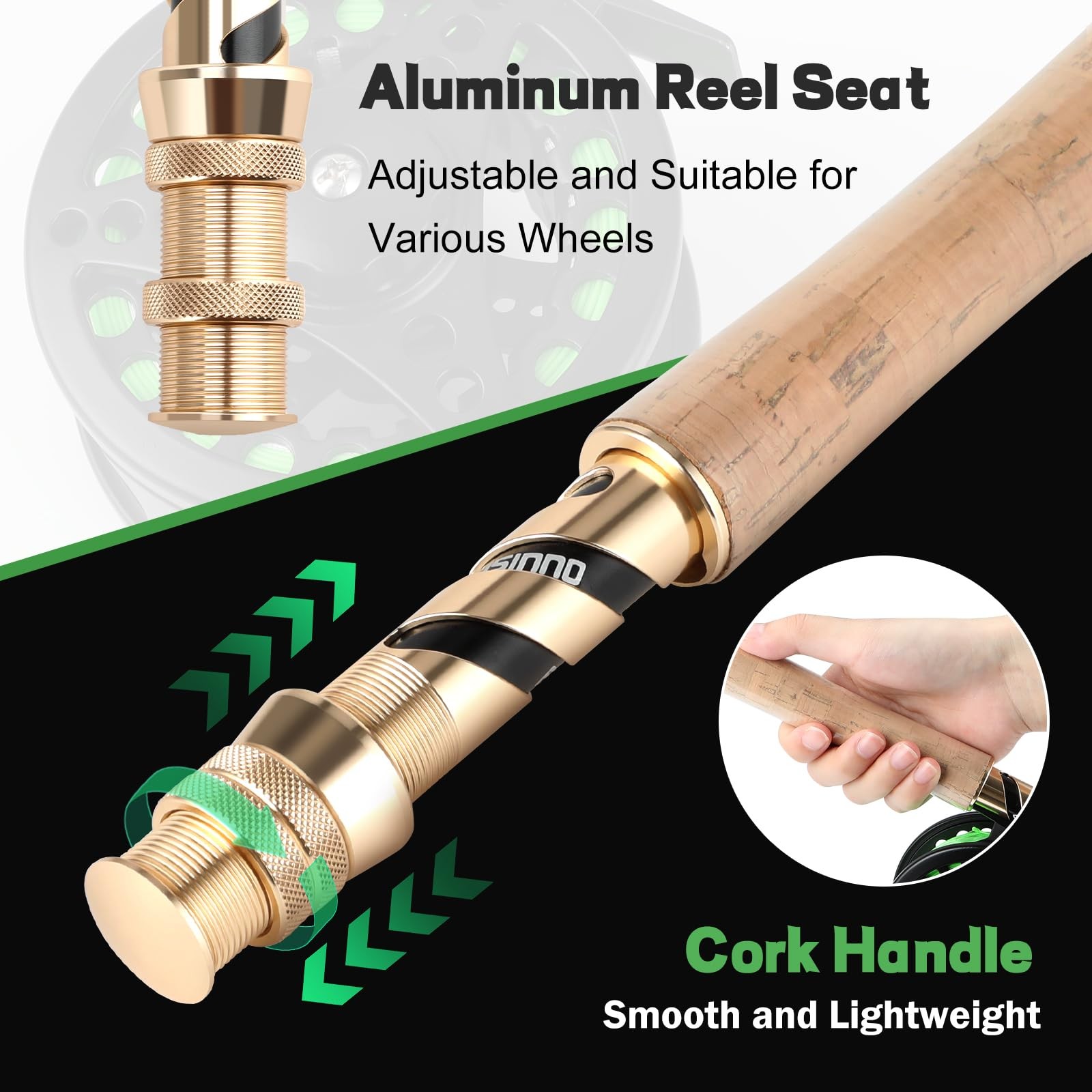 Fly Fishing Rod & Reel Combo, 4-Piece Portable Graphite 5/6 9’ Starter Kit
