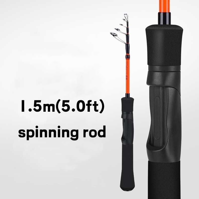 High Quality Fiber Spinning Casting Fishing Rod Telescopic Pole 1.5M 1.68M