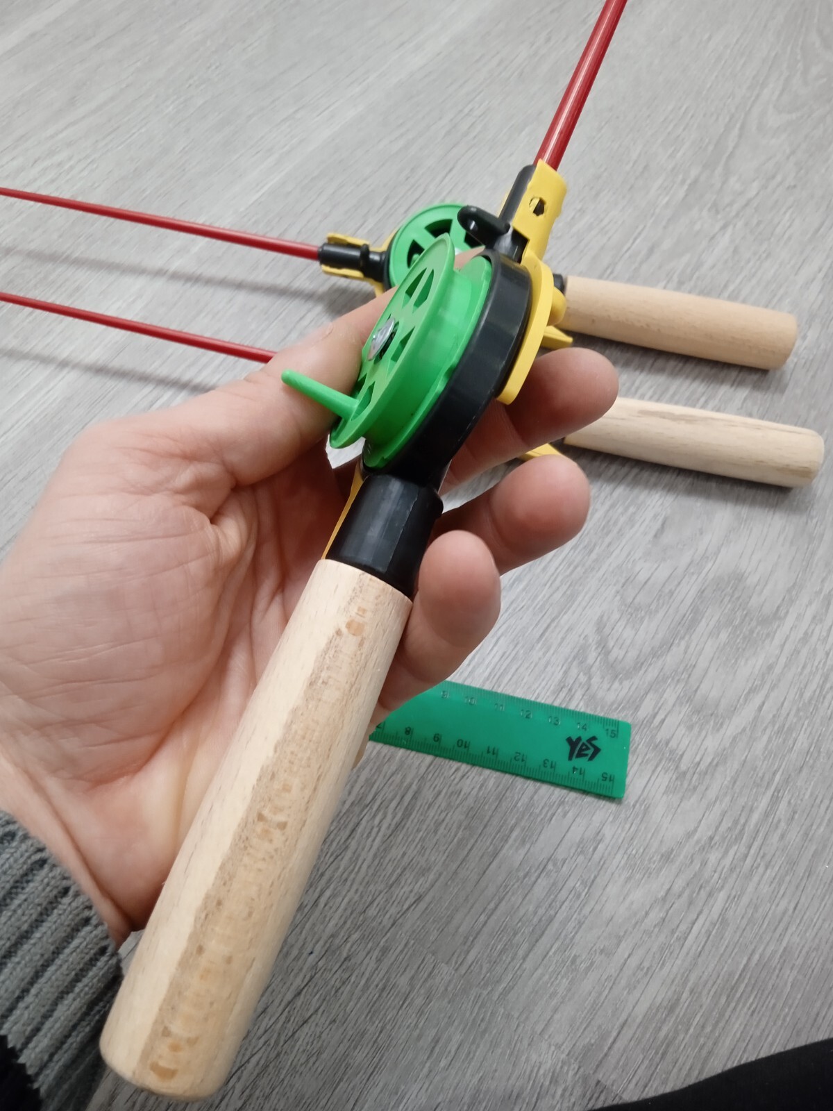 3 pcs Ice winter fishing rod ice vertical jig mormyshka wooden holder