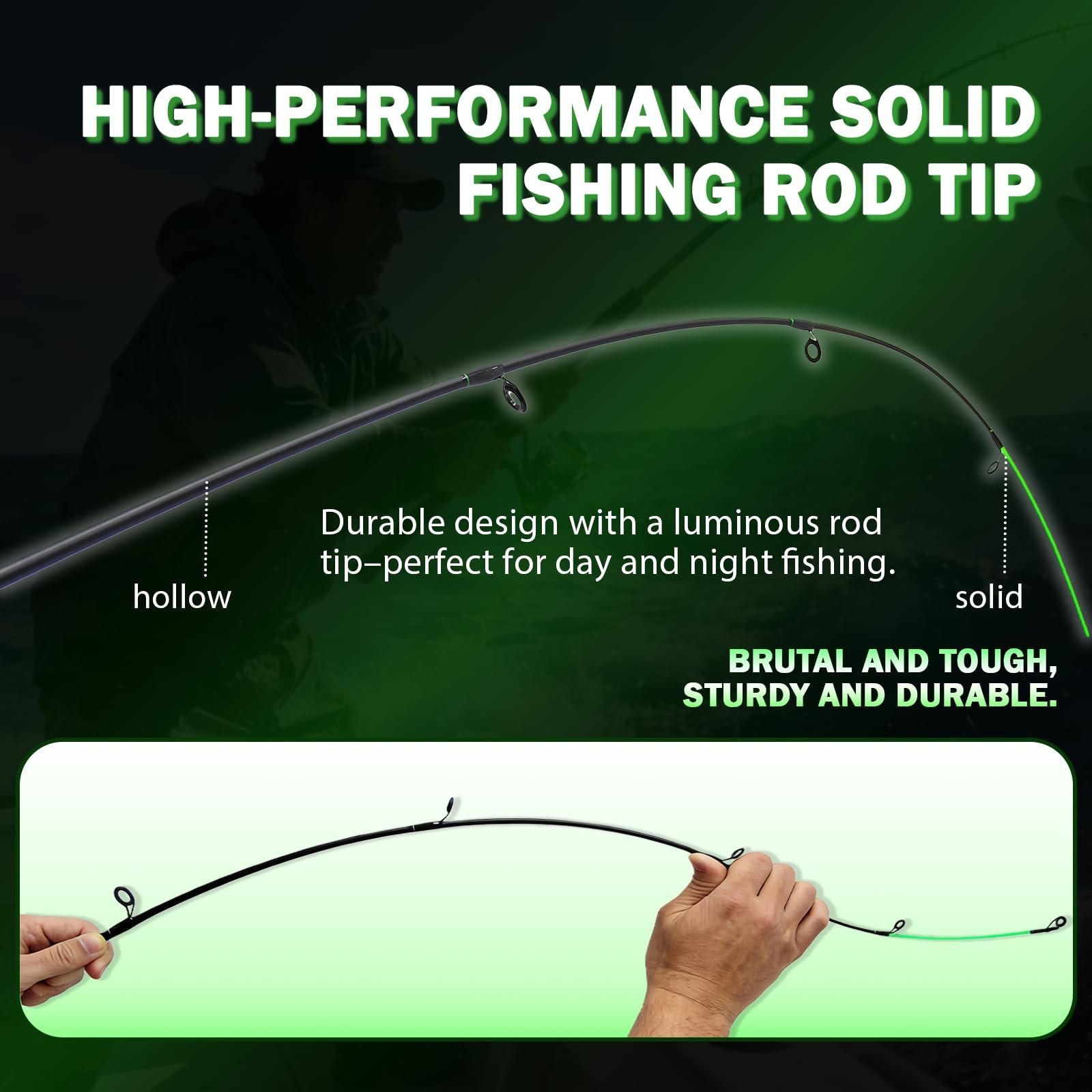 Ultra-Light 5’6″ Spinning Fishing Rod, Durable Graphite & Glass, Sensitive Strik