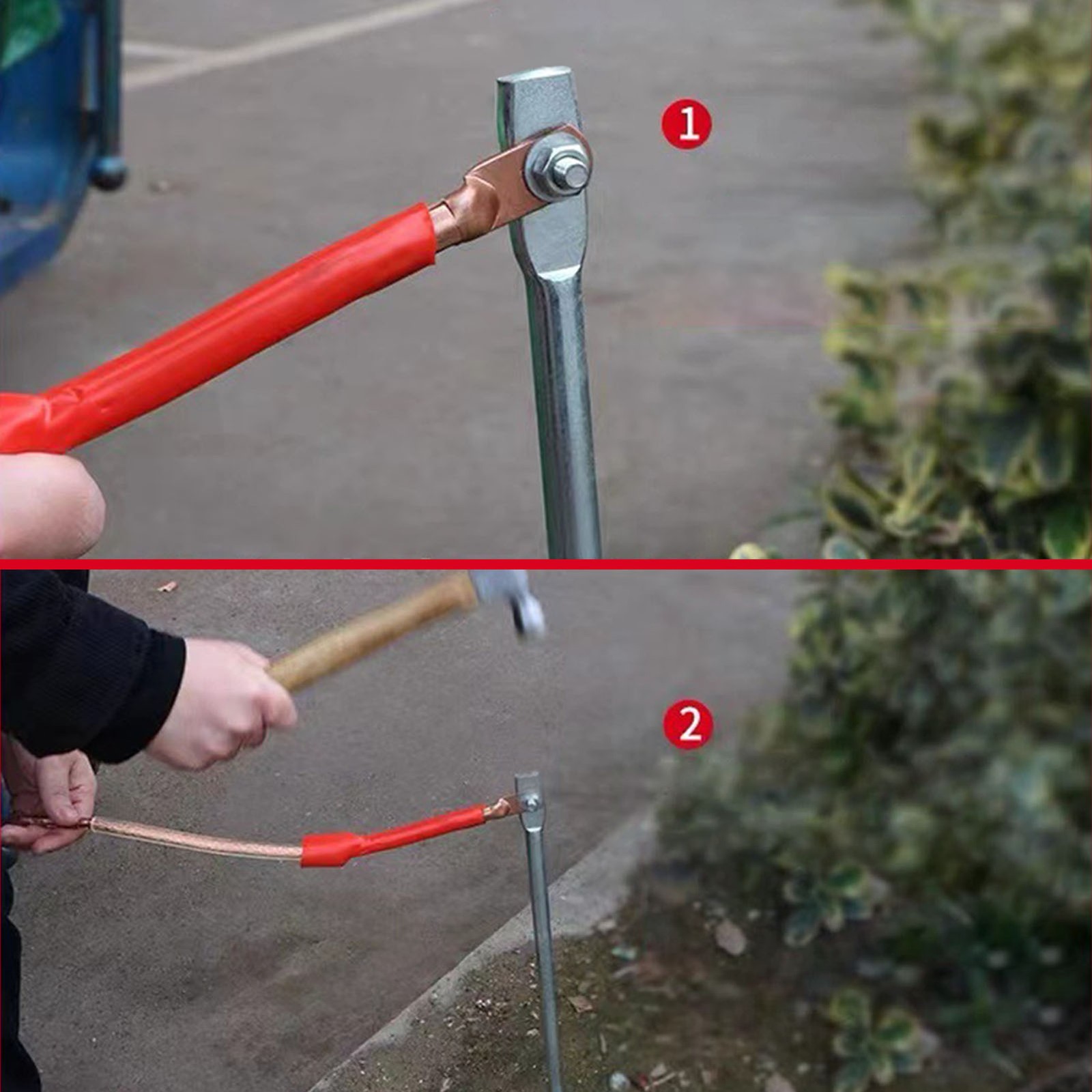 2 Pcs Ground Rods Heavy-Duty For Effective Grounding In Fences Easy To Use