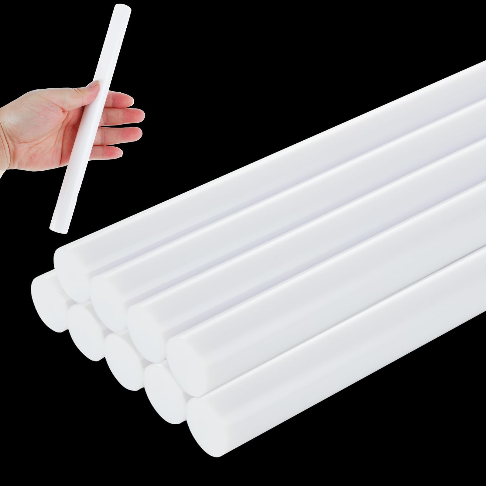 10 PCS White Acrylic Dowel Rods Round Plastic Sticks 3/4×10 Inch