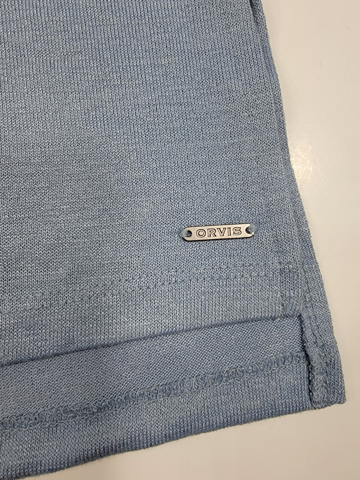 NEW Orvis Women’s Tunic Knit Top V-Neck Short Sleeves Side Slit Blue XXL 2XL NWT