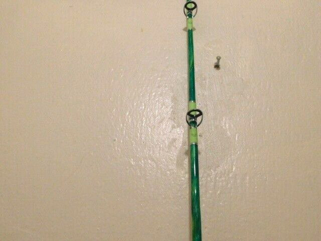 CUSTOM SPINNING ROD GREEN LIME SPARKLE MARBLE 20-40 LB 7′ NEW