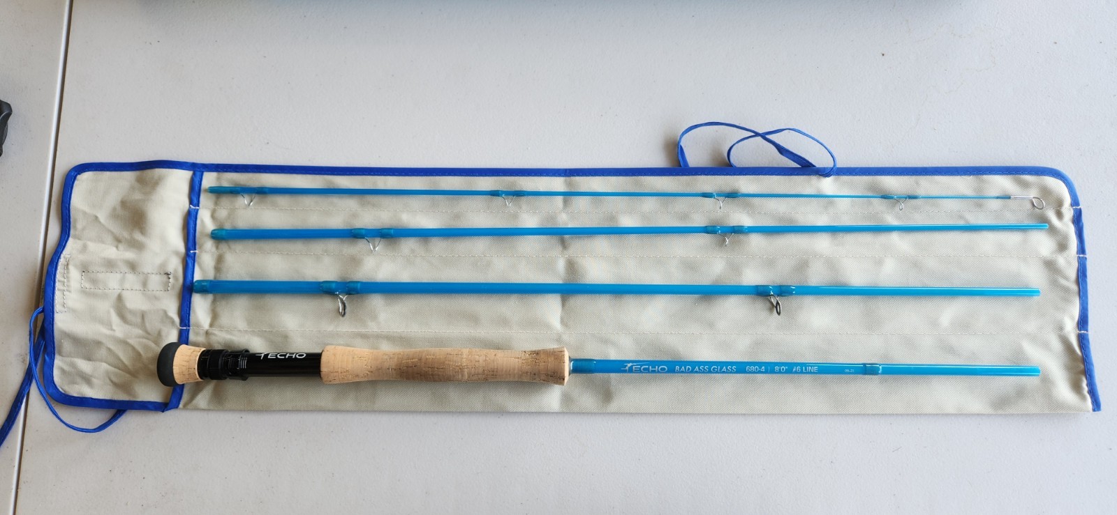 Lightly Used Echo Badass Glass Quickshot 8′ 6wt Fiberglass Flyrod