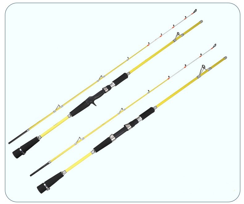 Boat Fishing Rod 6ft Carbon Fiber Spinning Casting Rod 2 Section Trolling Pole