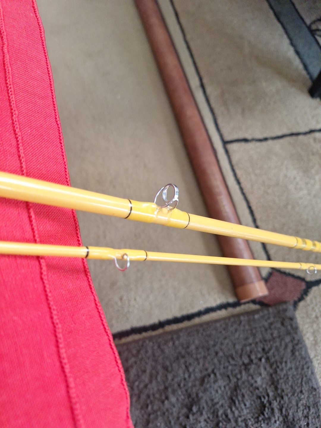 Awesome Eagle Claw Feather Light 7′ Fly Rod FL 300 6 Wt W/Tube Yellow 2 Pc Glass