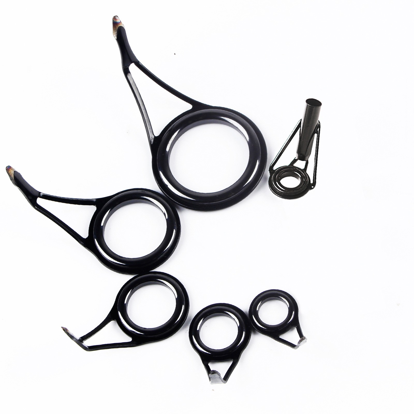 35pcs Fishing Rod Repair Kit Ceramic High Carbon Steel Fishing Rod Guides OFXZ