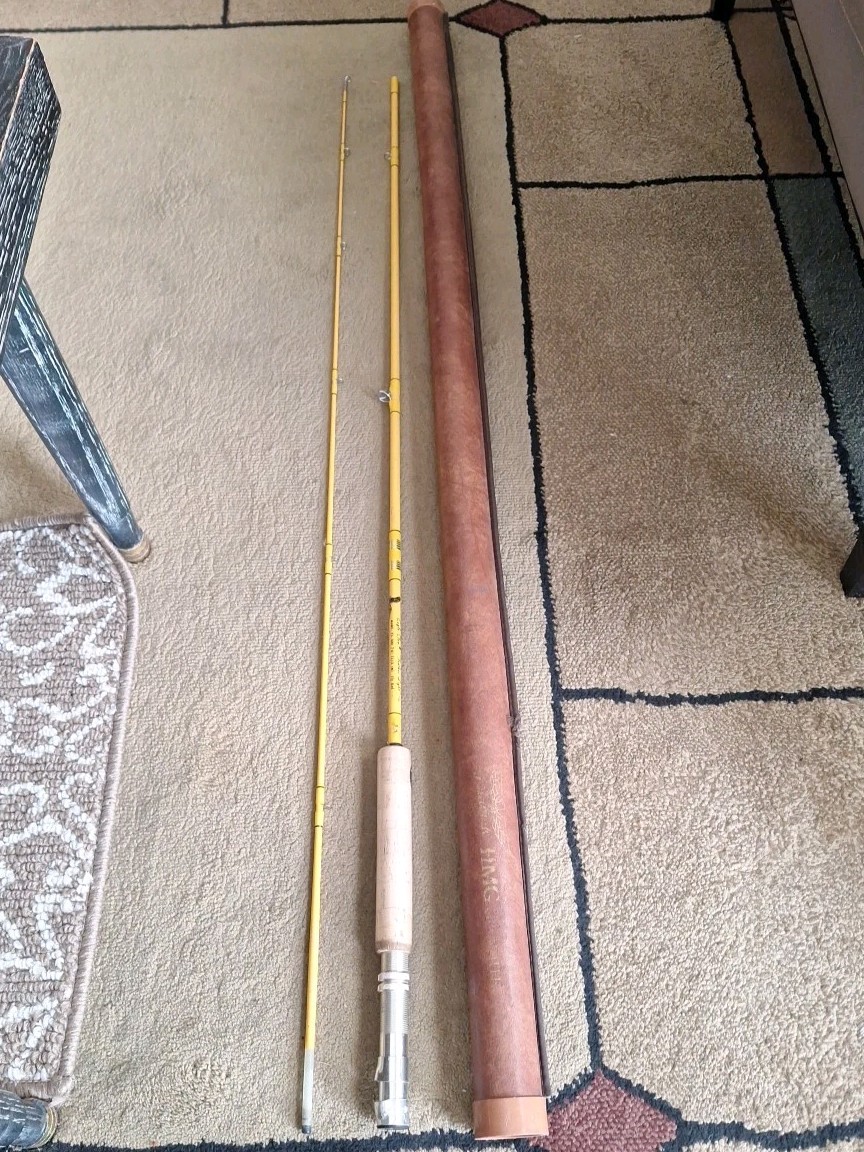 Awesome Eagle Claw Feather Light 7′ Fly Rod FL 300 6 Wt W/Tube Yellow 2 Pc Glass
