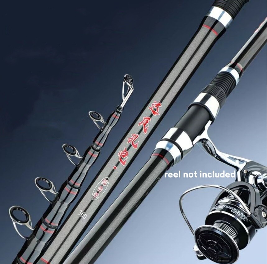 Telescopic Fishing Rod 9′ 10′ Carbon Fiber Rod Saltwater Long Cast Fishing Rod
