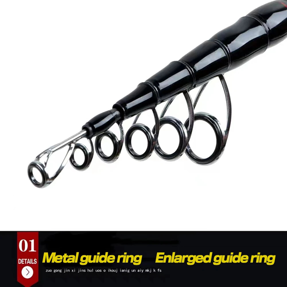 1.8m-3.0m Telescopic Spinning Fishing Rods Carbon Fiber Lure Pole Bait WT 8-18g