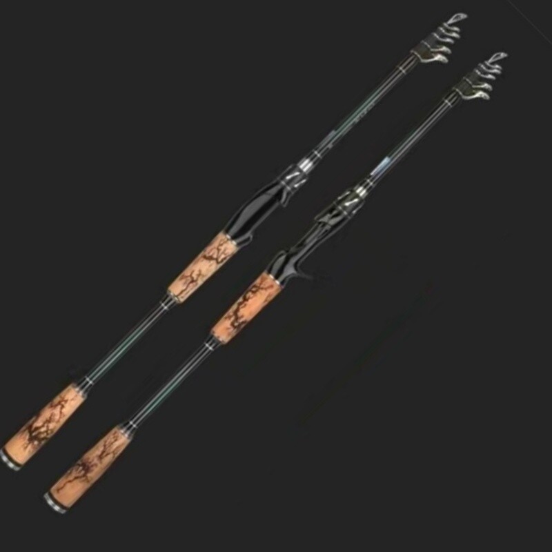 1.8M-2.4M Telescopic Fishing Rods Carbon Spinning Casting Rods Fishing Pole Bait