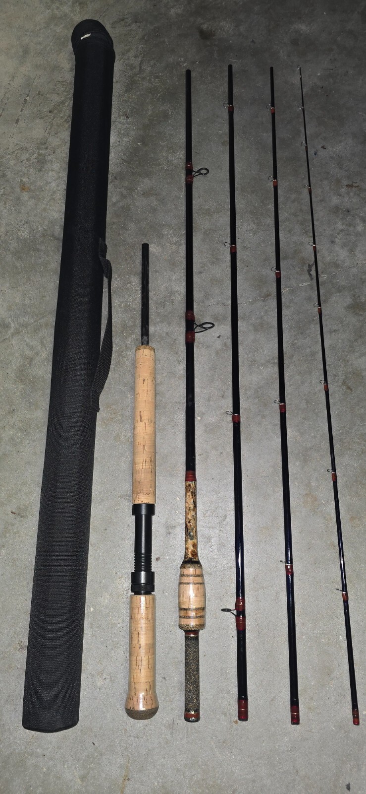 13′ LAMIGLAS SPEY IM7 5 PC 2 HANDED 10 WT TRAVEL FLY ROD W/ CUSTOM CASE #1017671