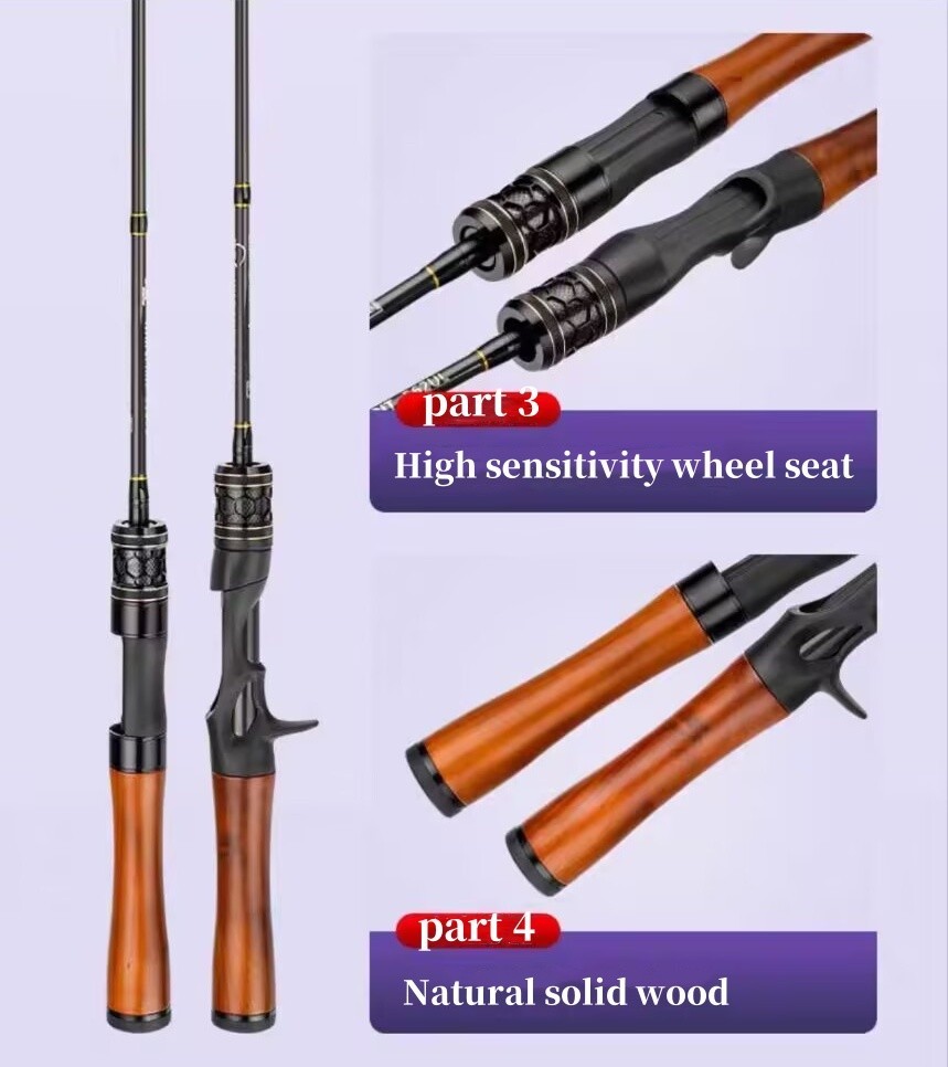 Lure Trout Fishing Rod Carbon Fiber Spinning/casting Rods Carp Poles 2 Sections