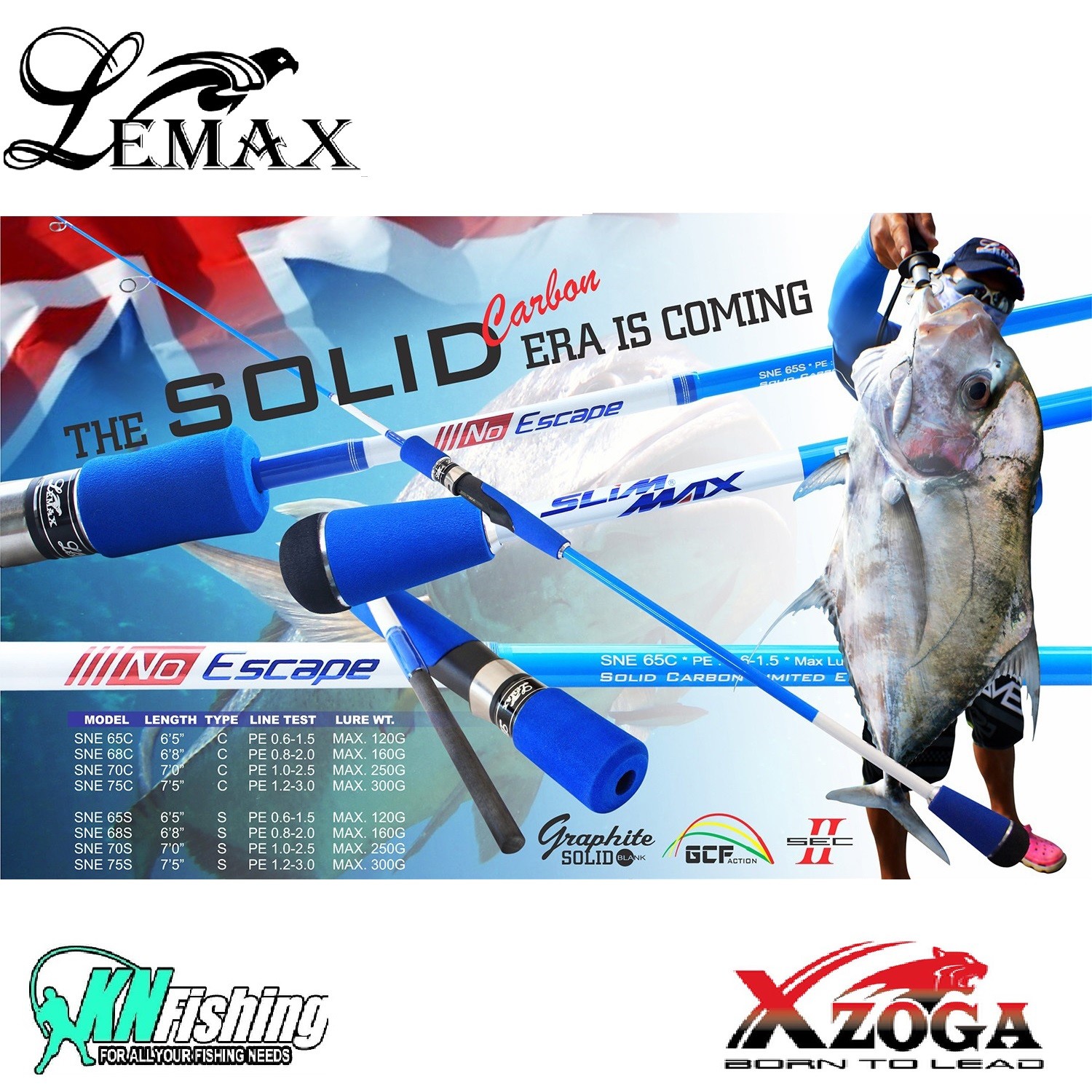 LEMAX NO ESCAPE Slow Jigging Rod Sea Fishing SNE 75c Japan 300gr