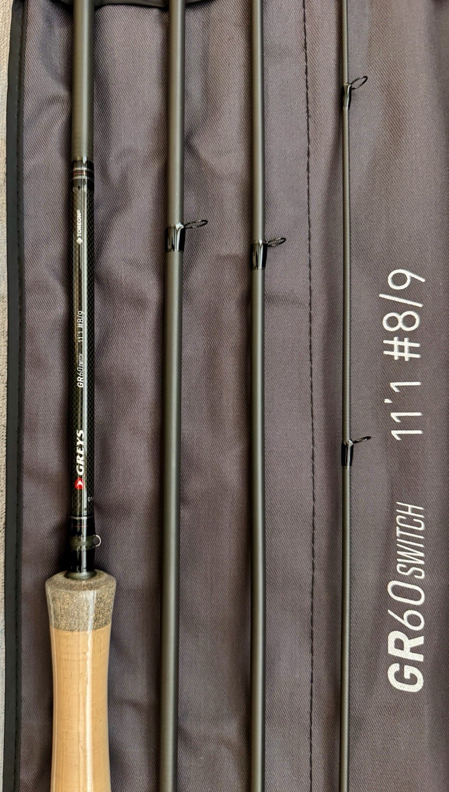 Greys GR60 Fly Fishing Rod DH Switch #8/9 WT 11’-1” With Soft Bag & Tube (New)