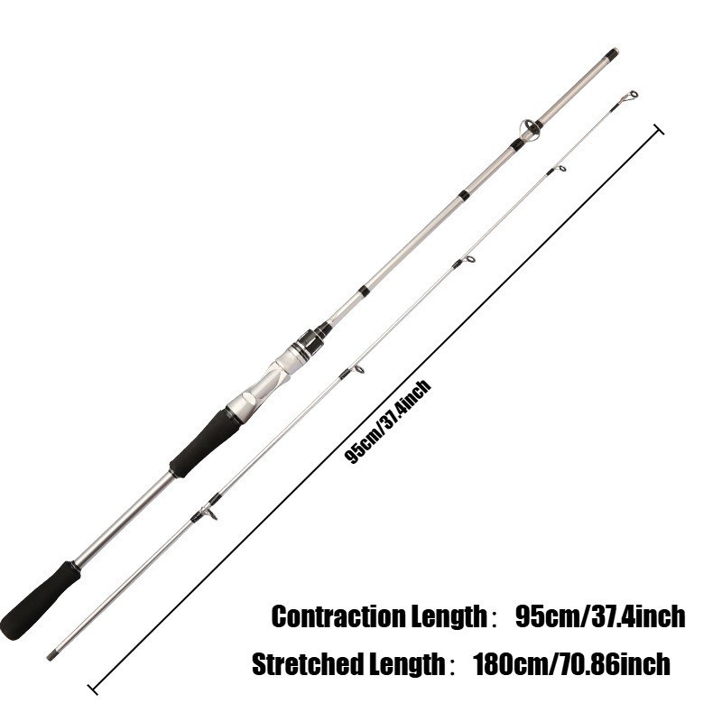 Carbon Fiber Fishing Rod 180cm 70.8in Medium Moderate Fast Saltwater Freshwater