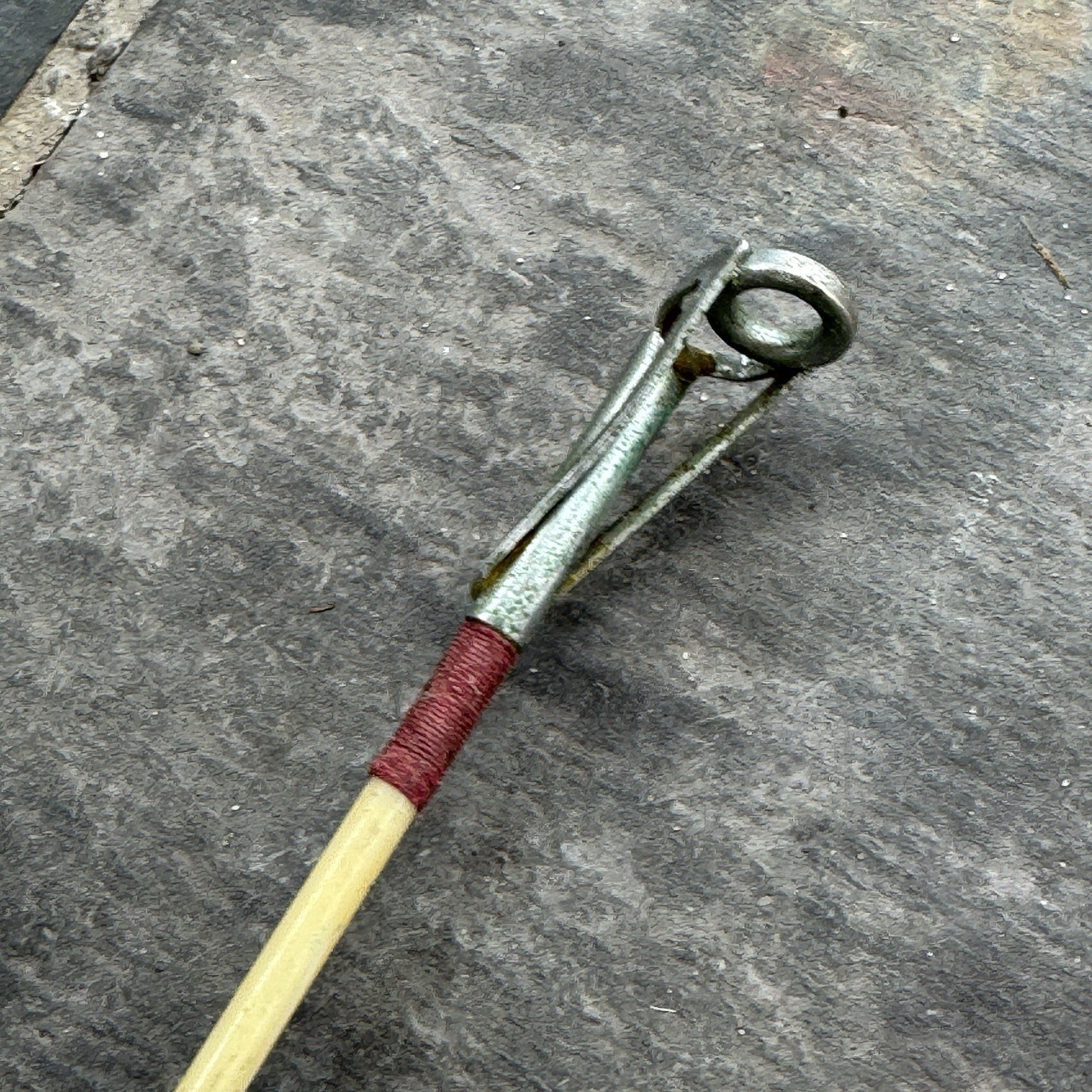 Vintage National Fiberglass TRU 1005S Fishing Rod 62” Wooden Handle USA