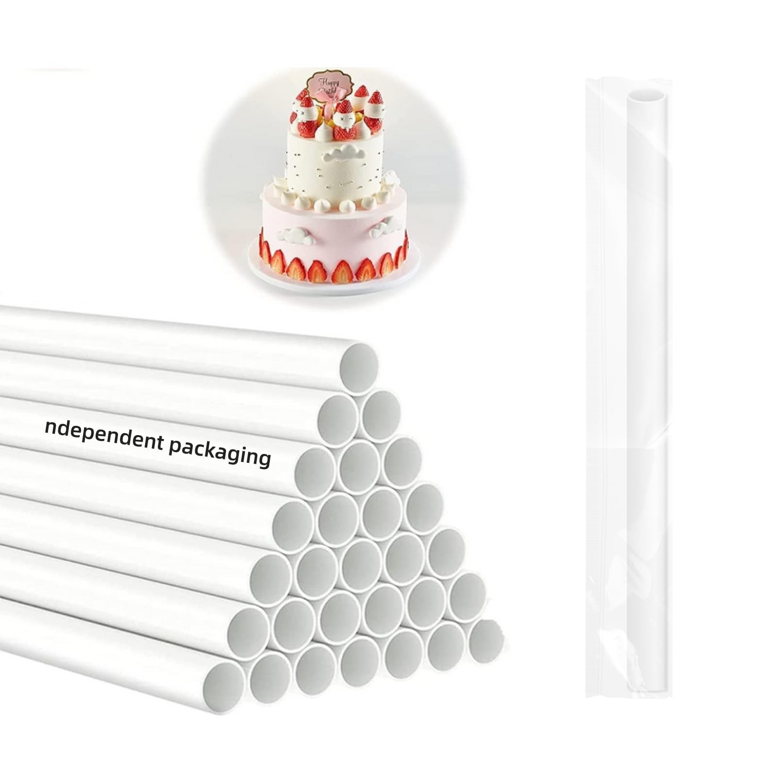 100PCS 9.5 Inch White Plastic Cake Dowel Rods for Tiered Cake Construction an…