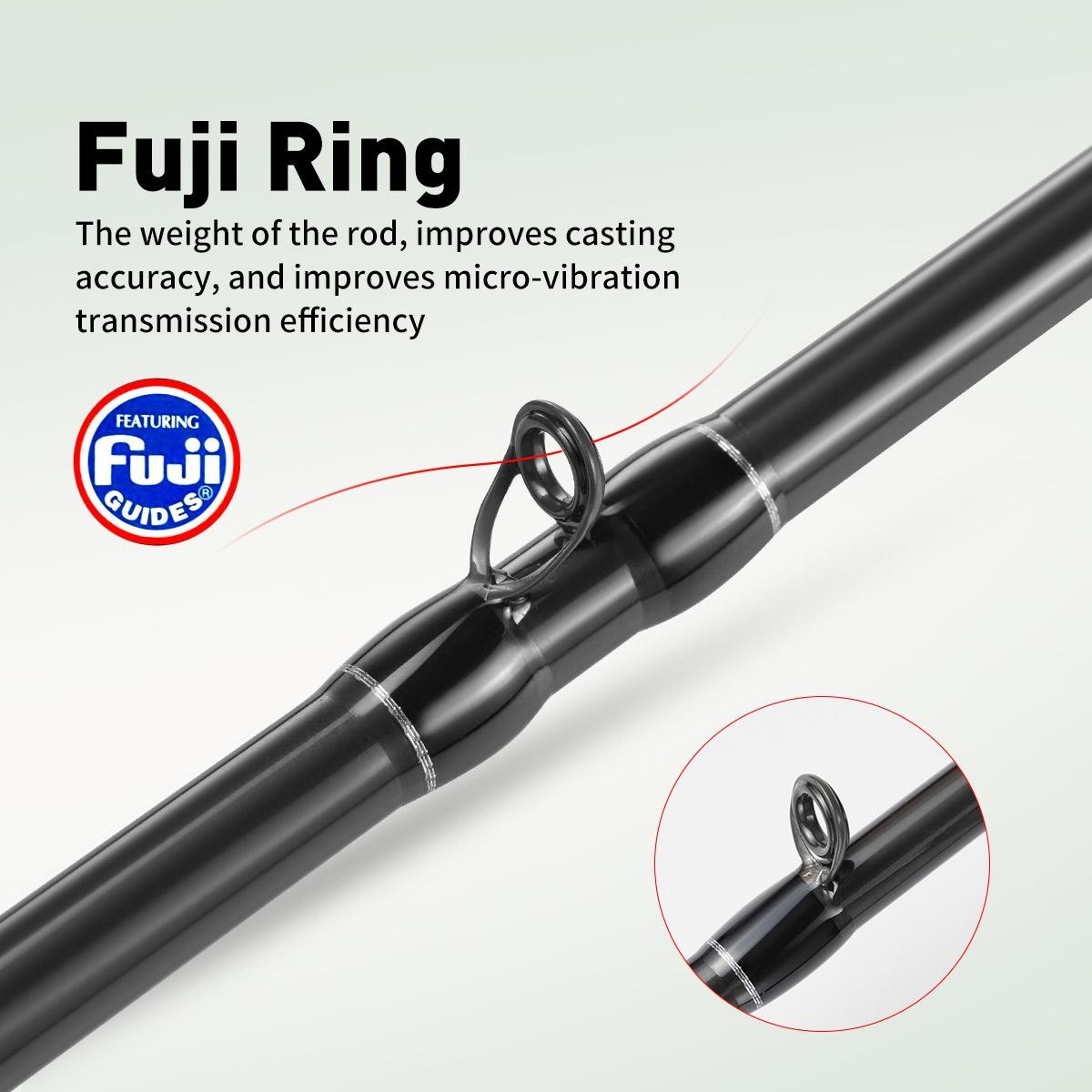 Carbon Fiber Sea Fishing Rod 1.75M Octopus Cuttlefish Rod w/ Fuji Rings