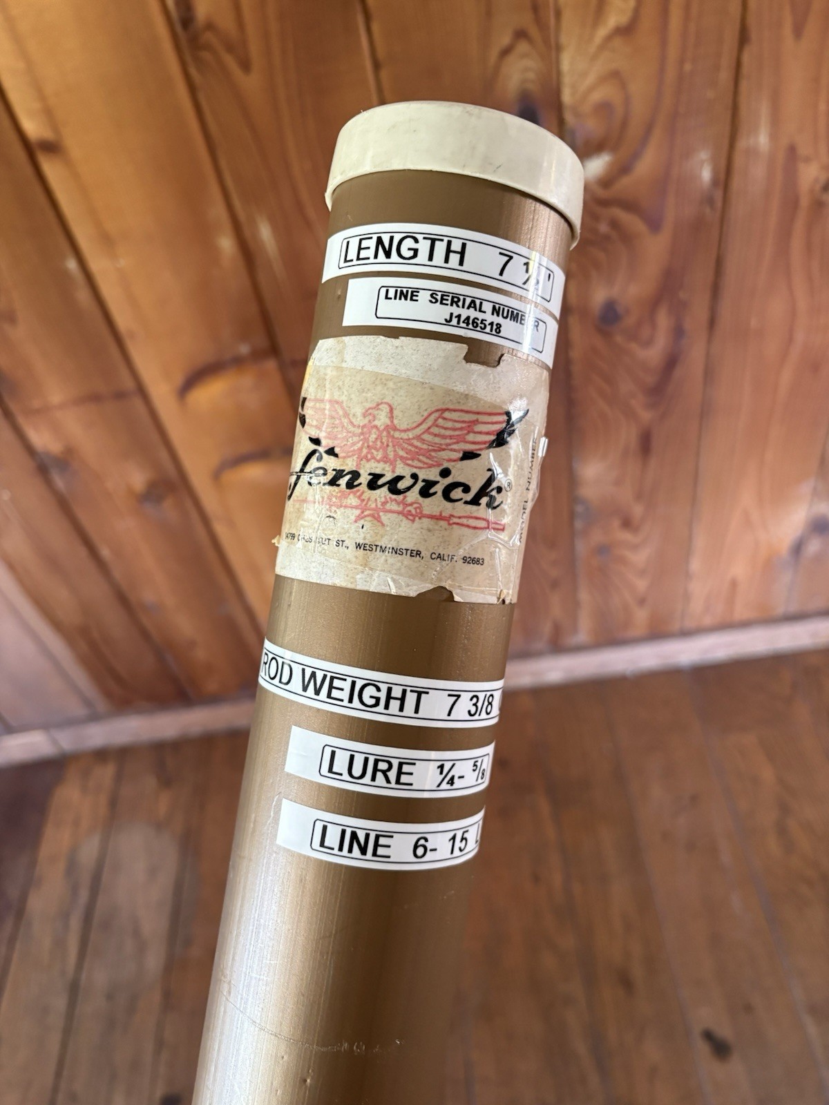 Vintage Fenwick PLS75 7 1/2′ Fishing Rod/Pole With Hard Carrier
