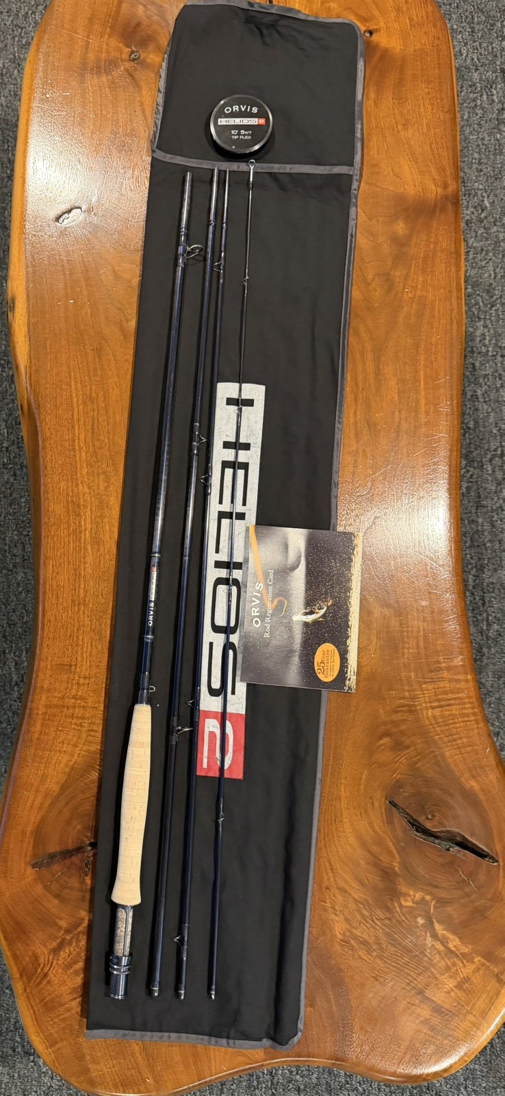 Orvis Helios 2 4pc 10’ 5wt Tip Flex Exc+++ Blank warranty card , tube , sock