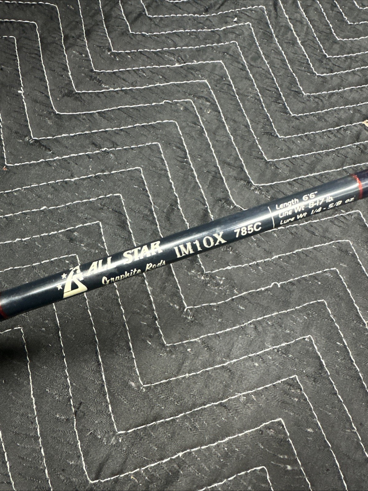 RARE ALL STAR IM10X USA MADE 785C 1 PC FAST MED 1/4-5/8oz 8-17 6’6″ FISHING ROD