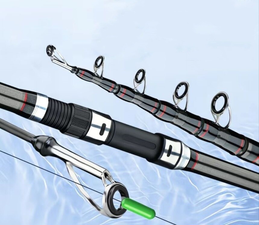 Telescopic Fishing Rod 9′ 10′ Carbon Fiber Rod Saltwater Long Cast Fishing Rod