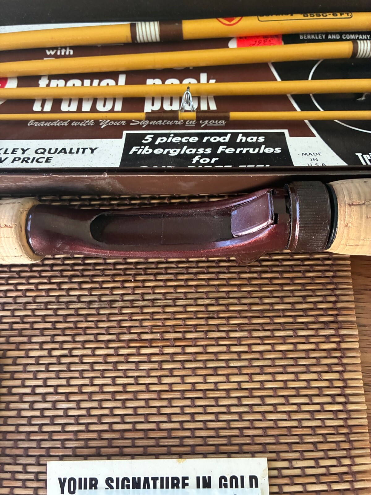 Vintage Berkley Buccaneer travel Pack – Fishing Rod B5SC 6′ Baitcaster 5 pc.