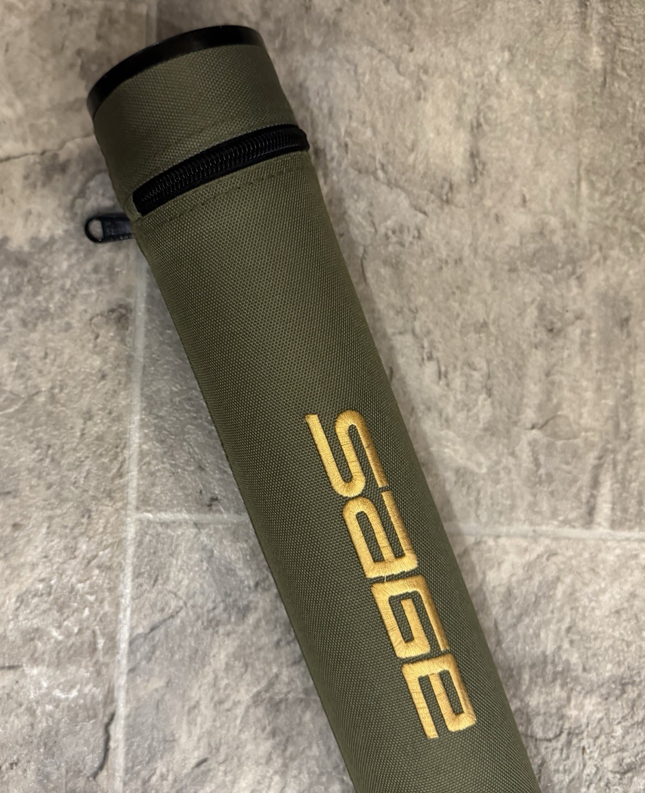 Sage Launch Rod 590-4 Fly Fishing Green Hard Canvas Zipper Tube *Case Only*
