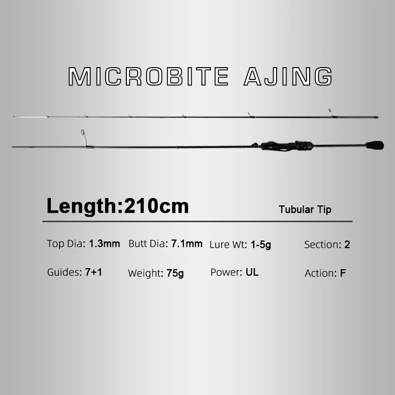 MIFINE MICROBITE AJING Spinning Rod 40T Carbon UL/L 1-10g Fast Ultralight Trout