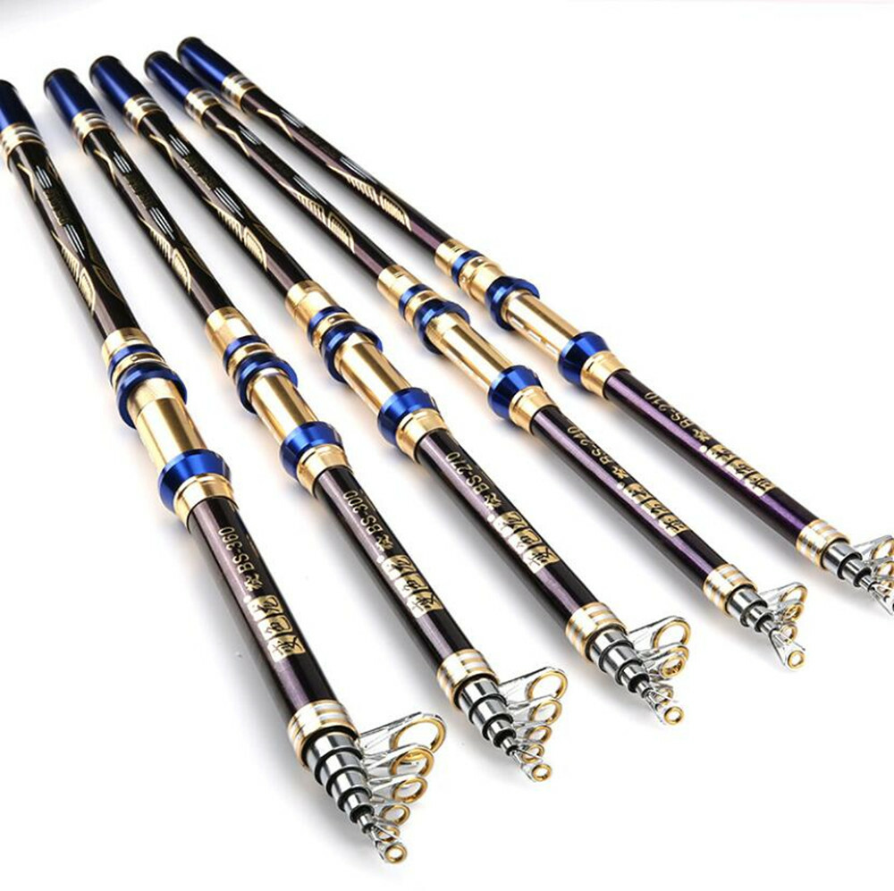 Portable Spinning Fishing Rods Carbon Fiber Travel Sea Pole Rock 2.1M-3.6M Rods