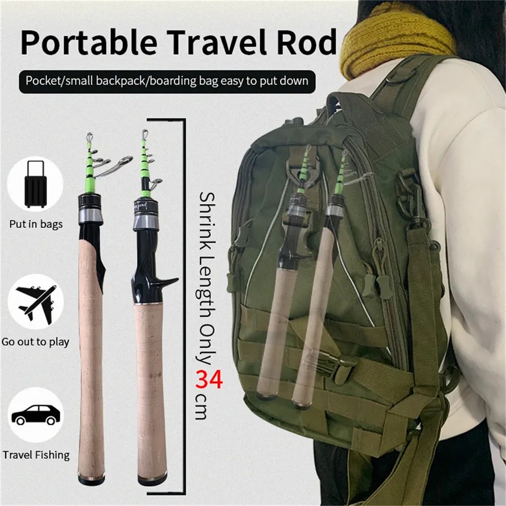 PURELURE Telescopic 1.53m/1.75m Travel Portable Lightweight Fishing Rod