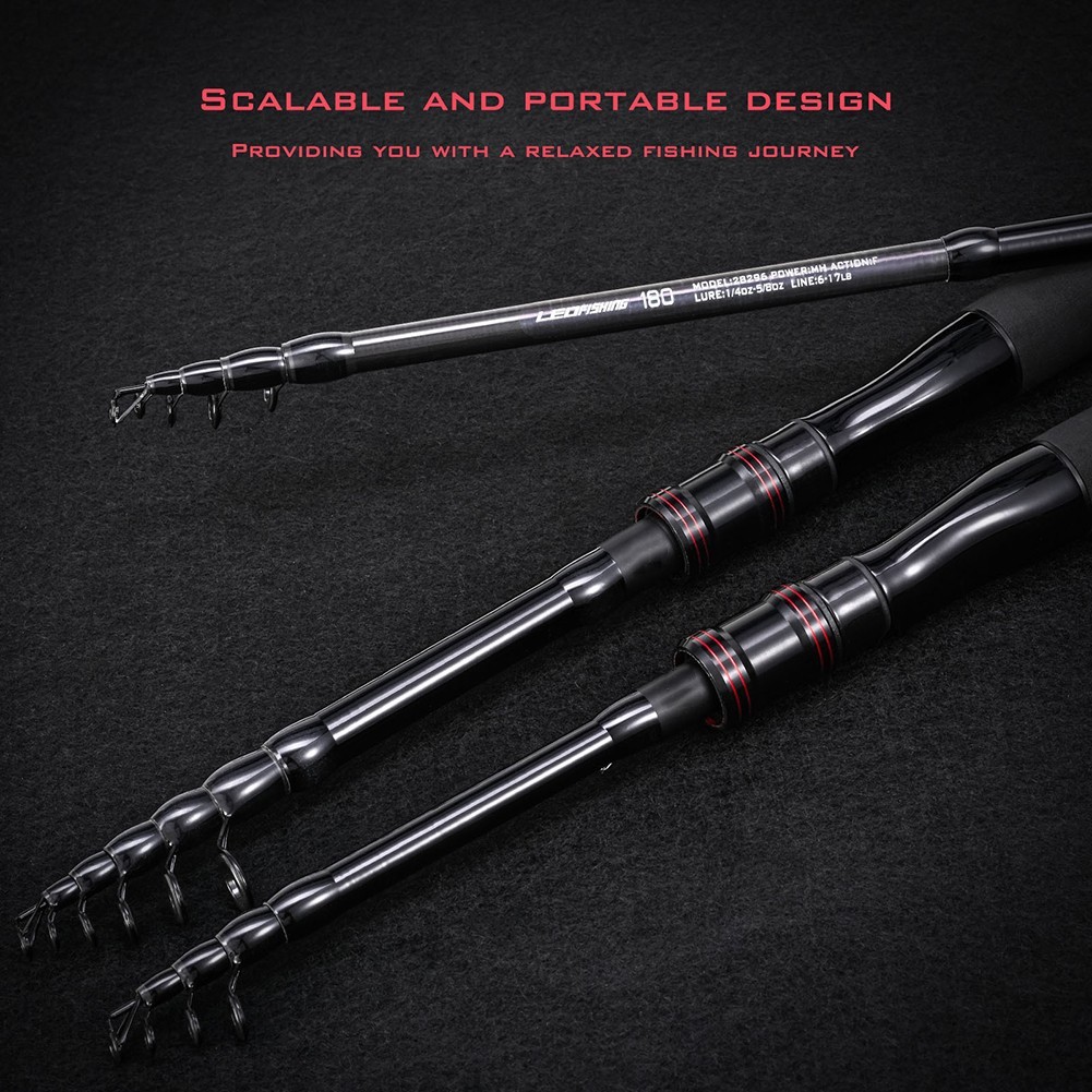 Carbon Fiber Fishing Rod Telescopic Lure Rod Lure Weight Mm Black QTY Pc