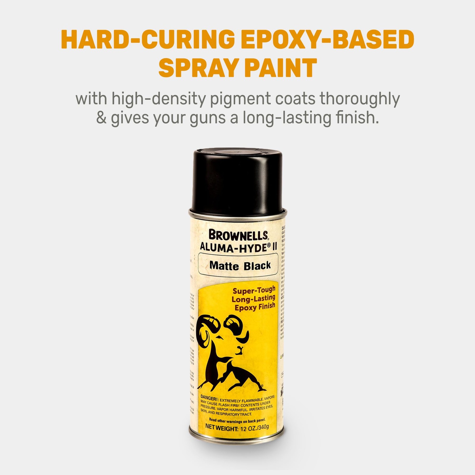 Brownells Aluma-Hyde 2 Epoxy Firearms Finish Aerosol Can Matte Black