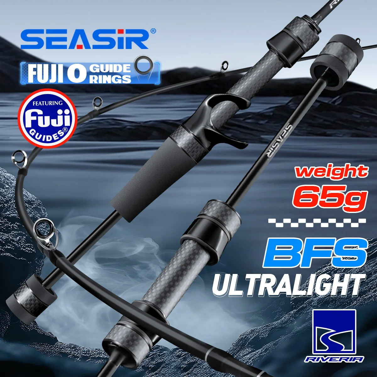Seasir Riveria BFS Ultralight Fishing Rod 1.5-1.98M UL 30T+40T Carbon FUJI