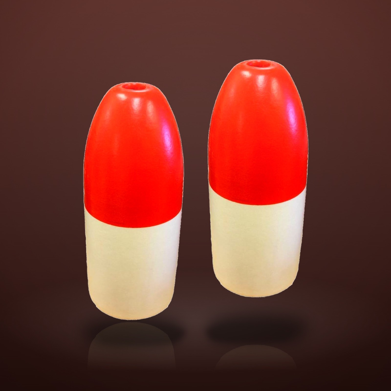 Two 5×11-Inch Floating Buoys in Red/White – Perfect for Crabbing Stability