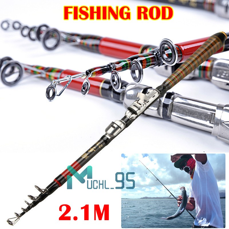 Portable Fishing Rod Ultralight Carbon Fiber Telescopic Sea Fishing Pole Stick