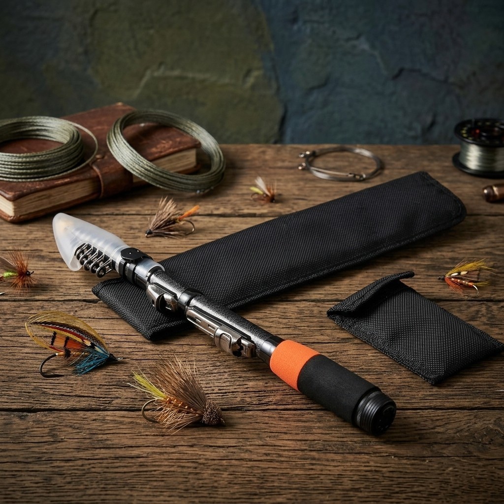 Rock Fishing Rod 1.8m Fiberglass Telescopic with EVA Handle for Shore Use