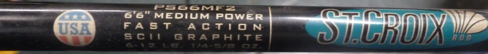 St Croix Two Piece Spinning Rod/ Fishing Rod 6-12LB GRAPHITE. PS66MF2 READ